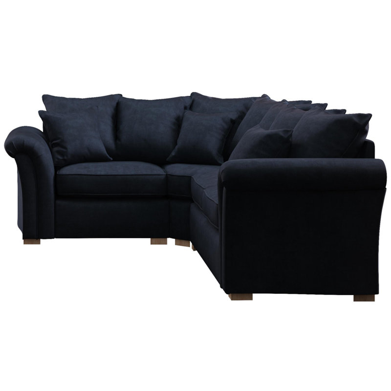 Castleacre Corner with two seats, Scatter Back, Royal Blue Polyester, Right Hand Facing