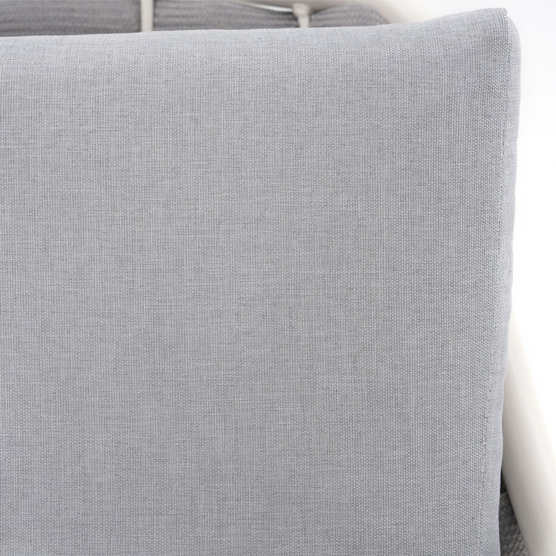 Ensemble repas rectangulaire pour 6 personnes avec coussins, Gris / Gris