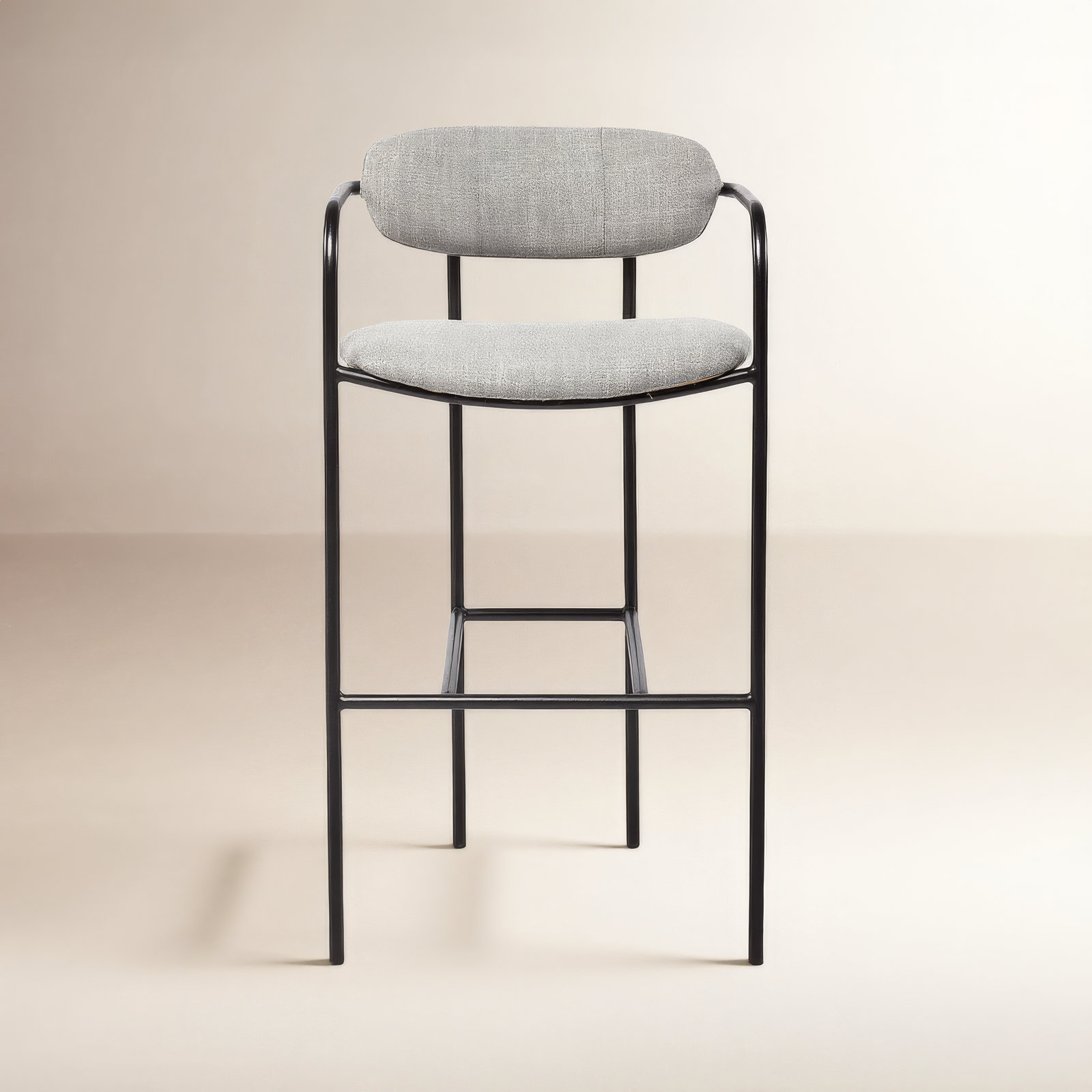 Belarus Fabric Seat Stool, Gun Metal Gray, Extra Tall (39.76” Seat Height), Gray