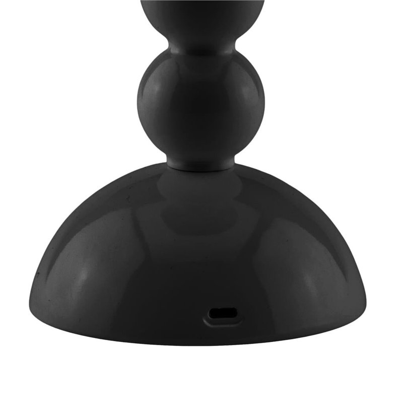Lampe de fantaisie en bois laqué avec bobine, Noir