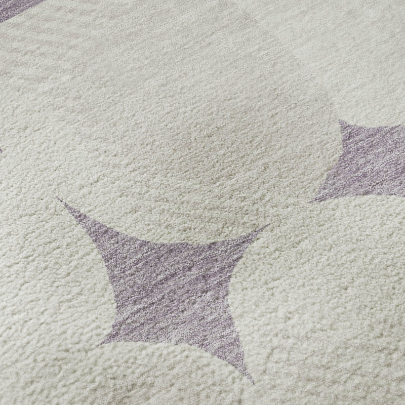 Premium Machine Washable Prisco Lavender Rug, Round 8'
