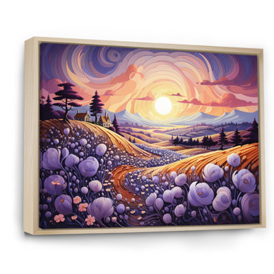«Countryside The Violet Field III», reproduction sur toile