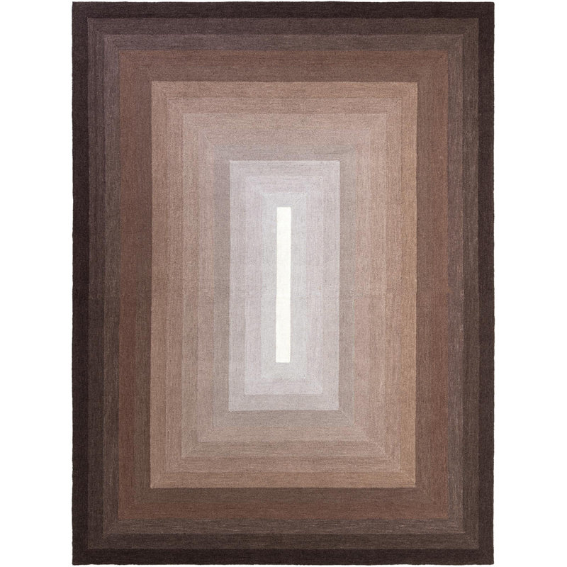  Ombre Wool Rug, Rectangle 9' x 12', Brown