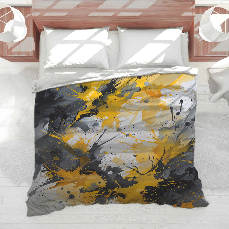 Abstract Splatter Bedding Abstract Comforter Modern, Queen