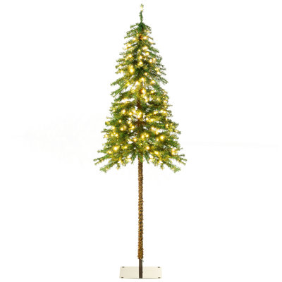 Arbre de Noël artificiel de 6 pi avec 6 lumières, blanc chaud ou lumières DEL colorées, base en acier