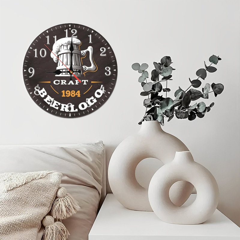 Horloge murale en bois 10 po, mouvement silencieux, à piles (piles AA non incluses), décor artistique, parfait pour les décorations