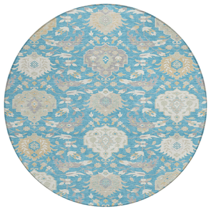  Machine Washable Indoor/Outdoor Chantille ACN1026 Rug, Round 8'