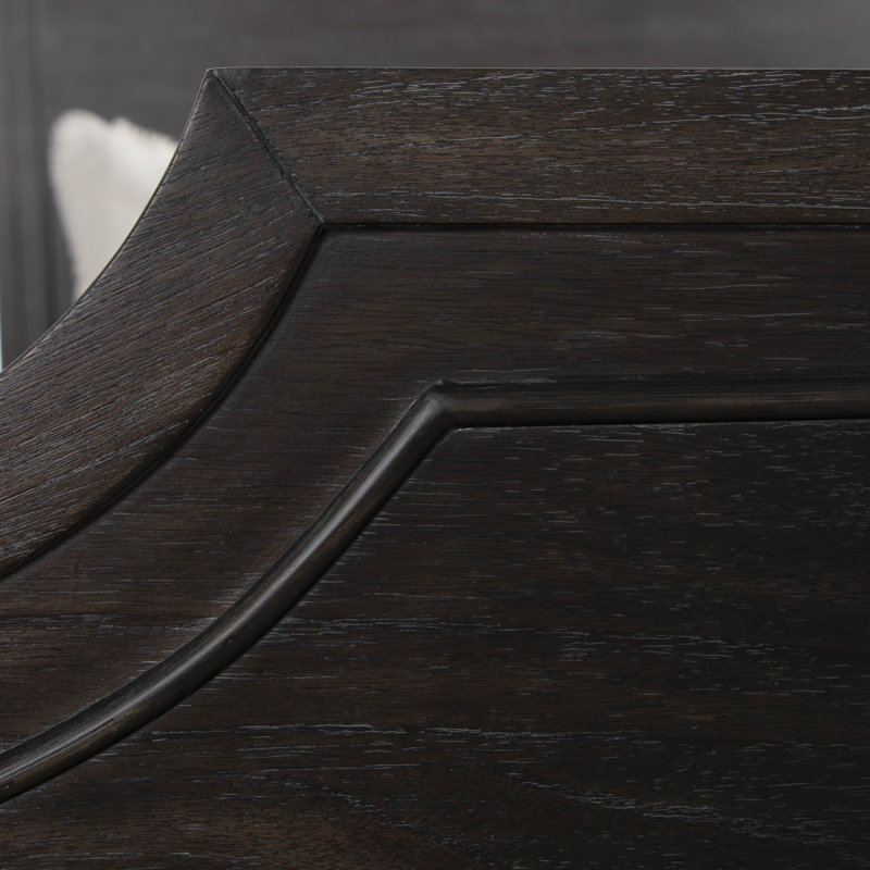 Alexandra Bed - Dark, Queen, Cerused Forest Black/Stained Gold