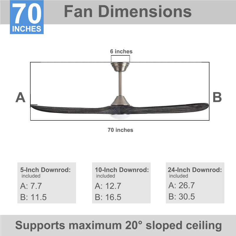 Christela Netrapal Ceiling Fan with LED Lights, 70"