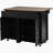 53.5''Farmhouse Kitchen Island With Power Outlet, Kitchen Storage Island With Drop Leaf, Spice Rack And Drawer, Rolling Kitchen Cart On Wheels, For Home, Kitchen And Dining Room, Black-523262267