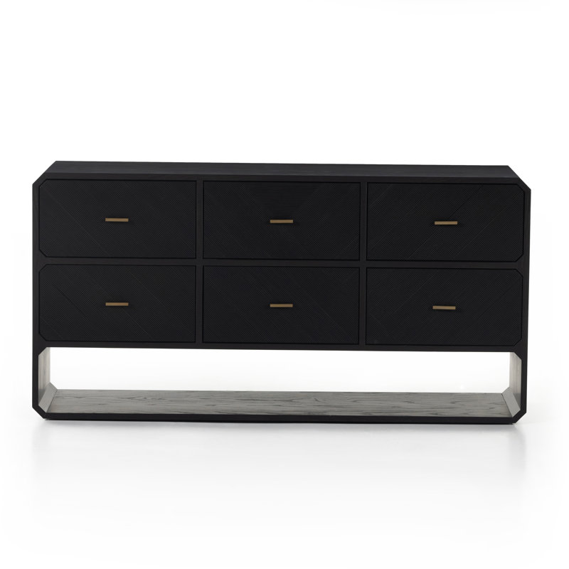 Commode 6 tiroirs Harris, Noir