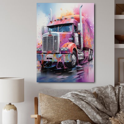 «Pink Semi Truck Showstopper», reproduction sur toile