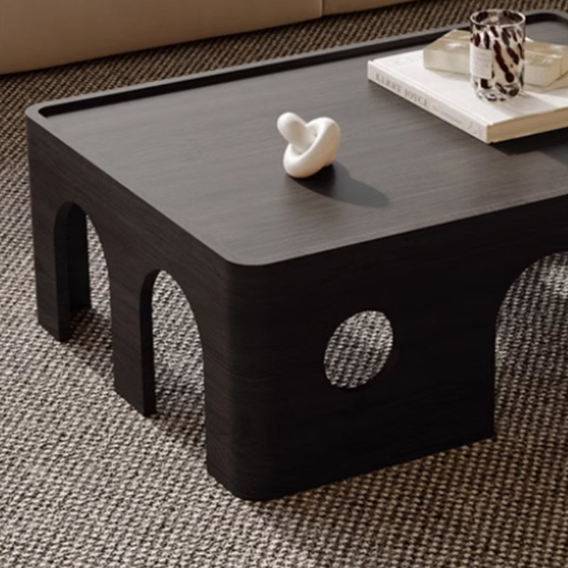Table basse en bois massif personnalité, Noir, noir, noir, noir, H 14,17 po x L 47,24 po x l 27,55 po