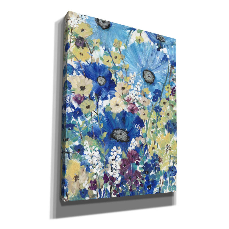 «Garden Blues I» par Tim O'toole, art mural sur toile, H 54 po x l 40 po x P 1,5 po