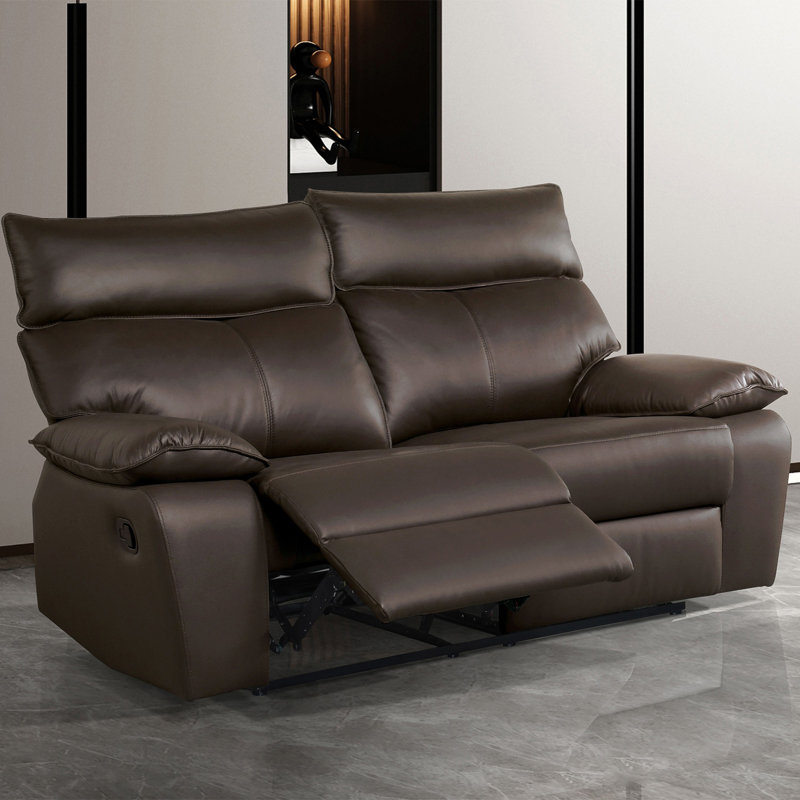 Causeuse contemporaine l 64,4 po, brun