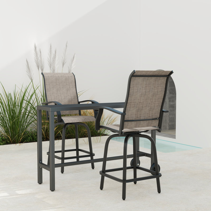 2 Person Counter-Height Dining Set, Gray/Brown