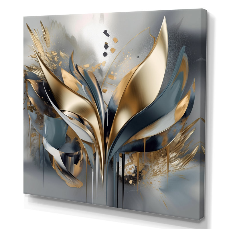 Abstract Shapes And Lines IV - Abstract Wall Art Print, 36" H x 36" W, Wrapped Canvas, No Frame