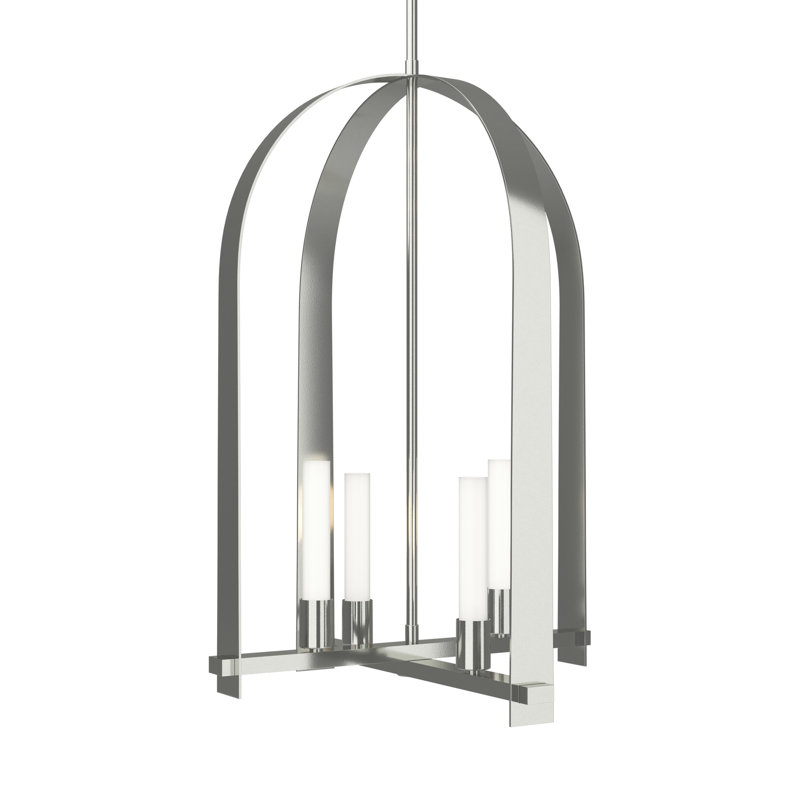 Triomphe 4 - Light Lantern Geometric Chandelier, Sterling