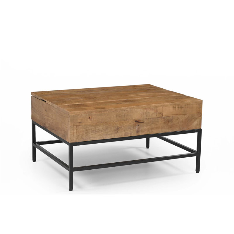 Lift Top Coffee Table, Natural Wood