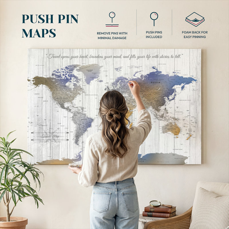 Épingle I World Travel Milstead, H 32 po x l 48 po