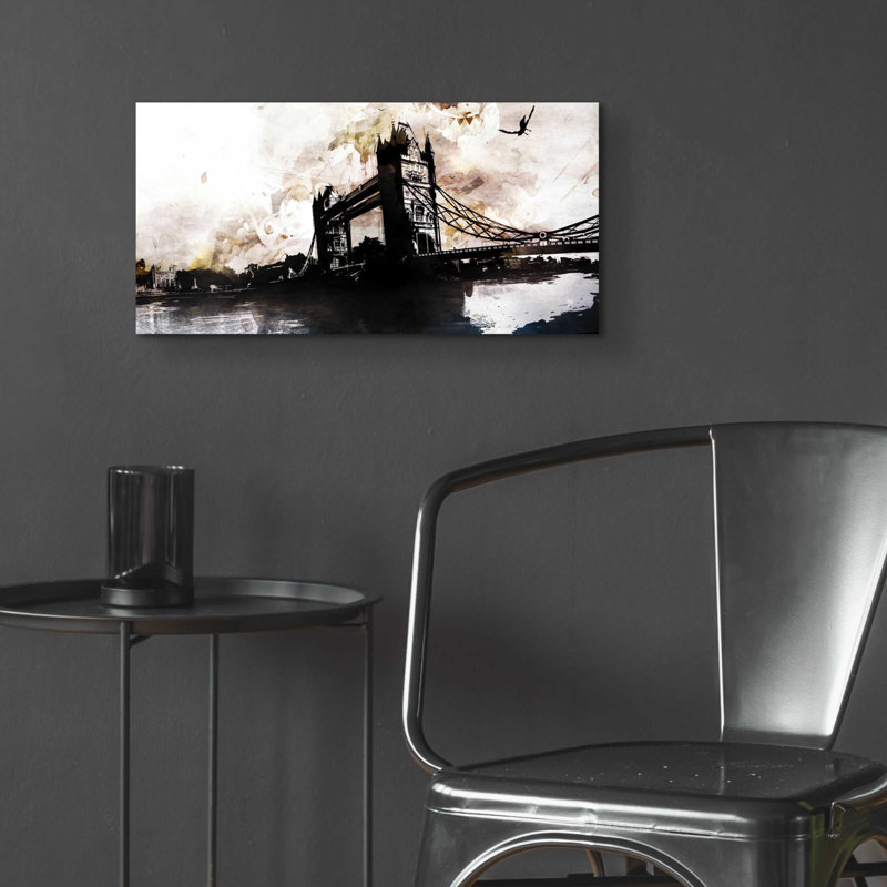 «Tower Bridge 2» par Jonathan Lam, art mural en verre acrylique, H 12 po x l 24 po