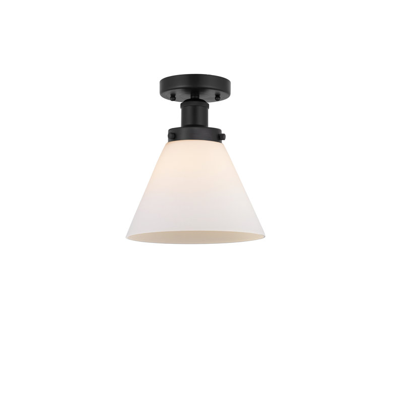 Plafonnier semi-encastré en verre Congerville, Noir mat, Blanc mat