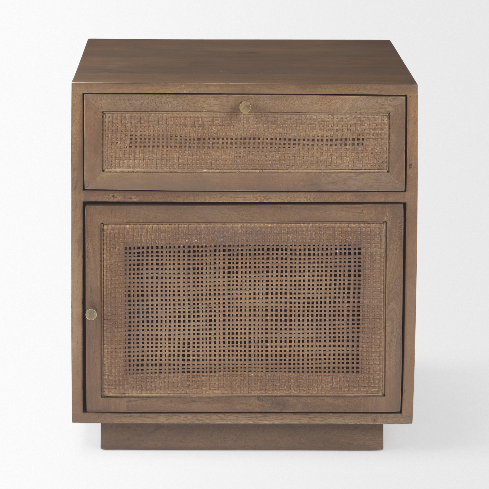 Joss & Main Cinna 19.0L X 19.0W X 21.0H Light Brown Wood And Cane