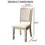 2 chaises de salle à manger, blanc antique et tissu rembourré, garniture cloutée décorative pour pièce, rembourrées, structure
