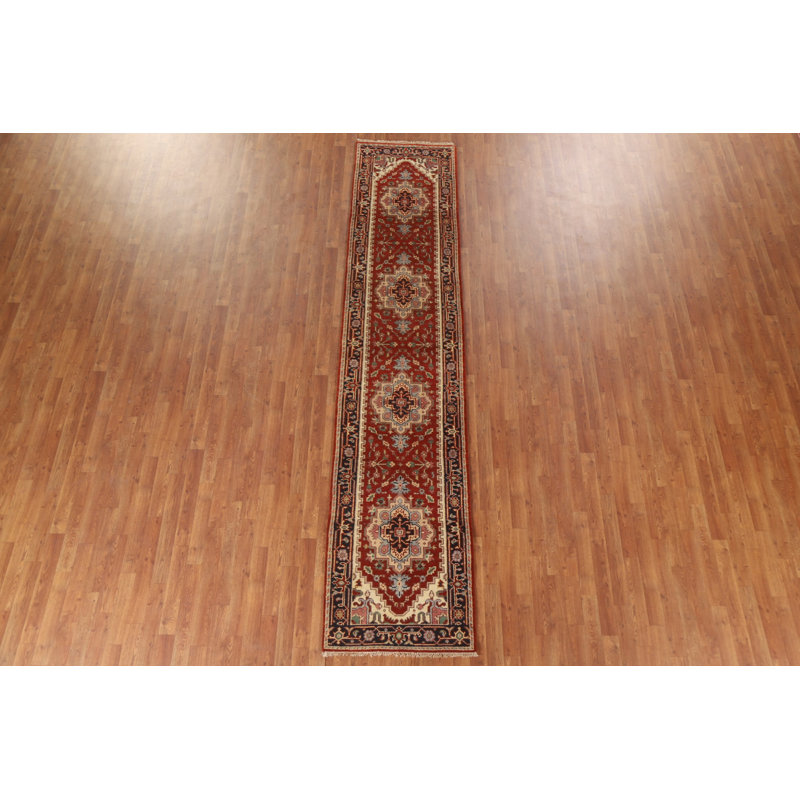 Tapis rouge traditionnel en laine 3 x 12