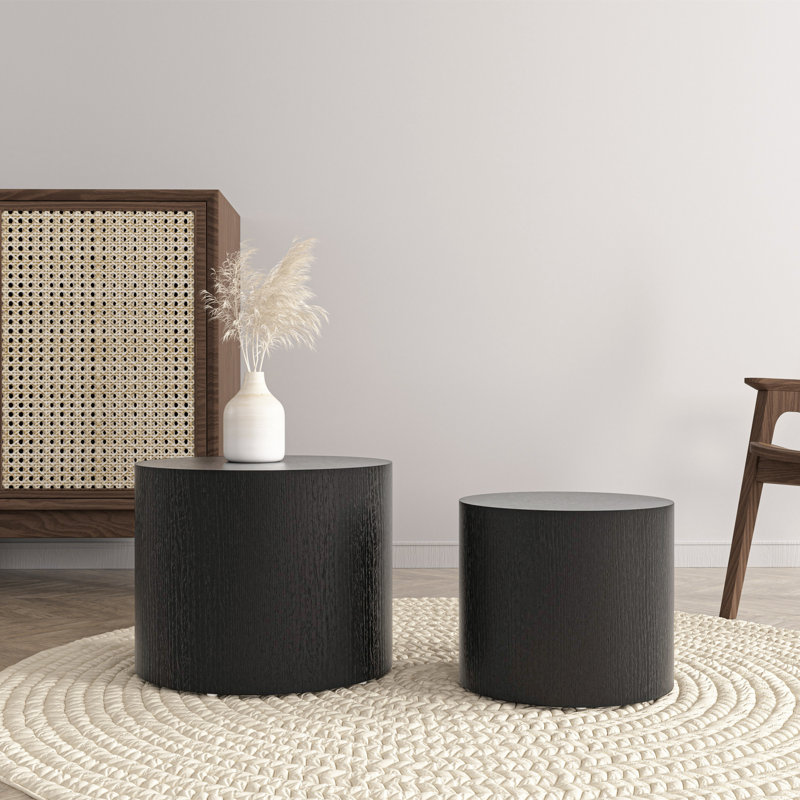 Nesting Tables, Black, 15" H x 18.89" W x 18.89" D