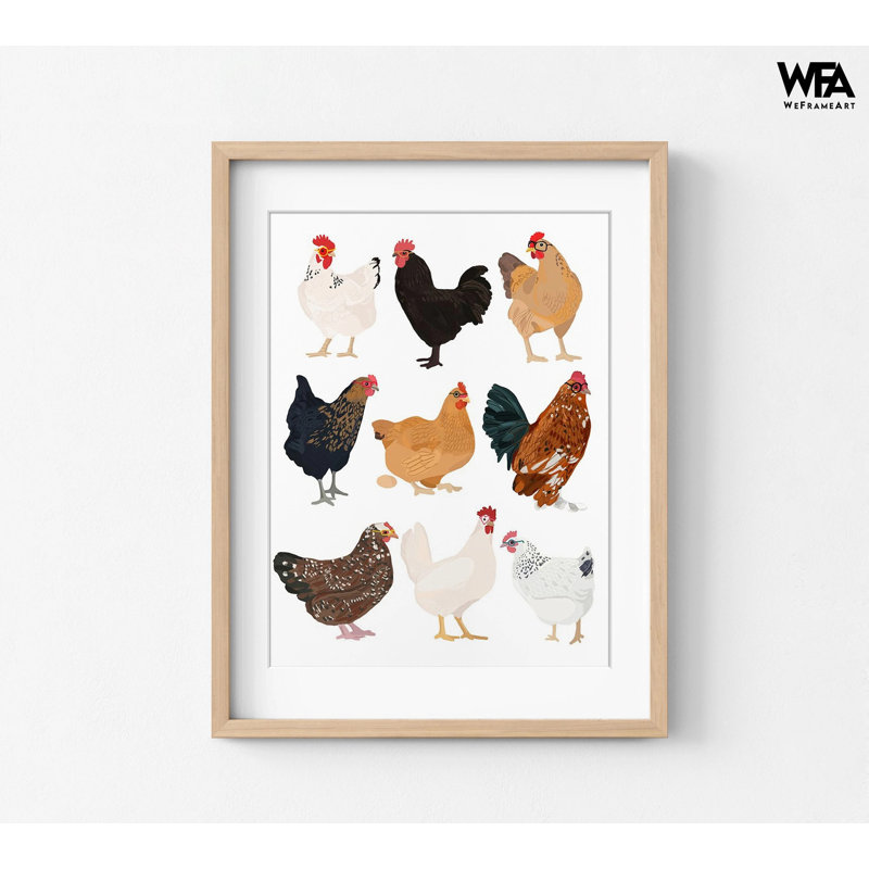Poules dans des verres par Hanna Melin, décor de poulet rustique rustique, art mural enfant mignon de ferme, décor de chambre de bébé fermier, Art animalier de ferme