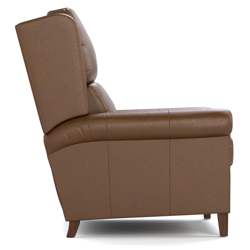 Woodlands Small Roll Arm Power Recliner, No, Selvano Bark