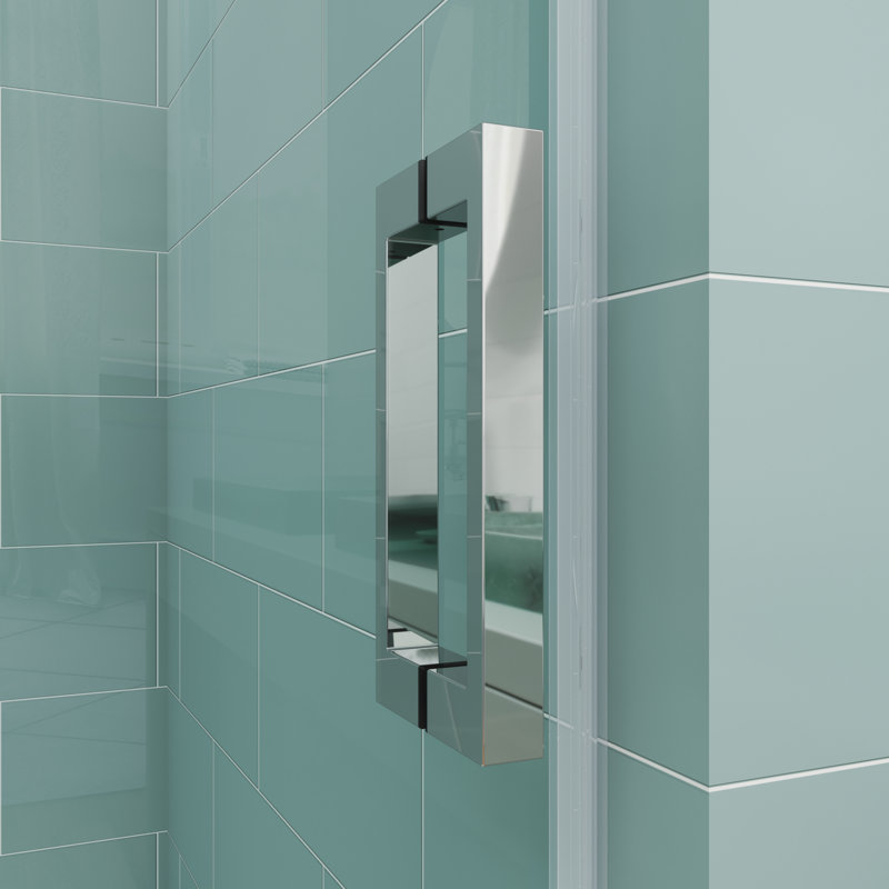 Poignée de porte de douche carrée 8 po - Plaque de tirage en acier inoxydable à double face pour verre épais de 1/4 po à 1/2 po