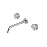 Acquaco Linki Kronos Wall Mount Three-Hole Two Handle Bathroom Lavatory Faucet with 8-5/8'' Spout Reach