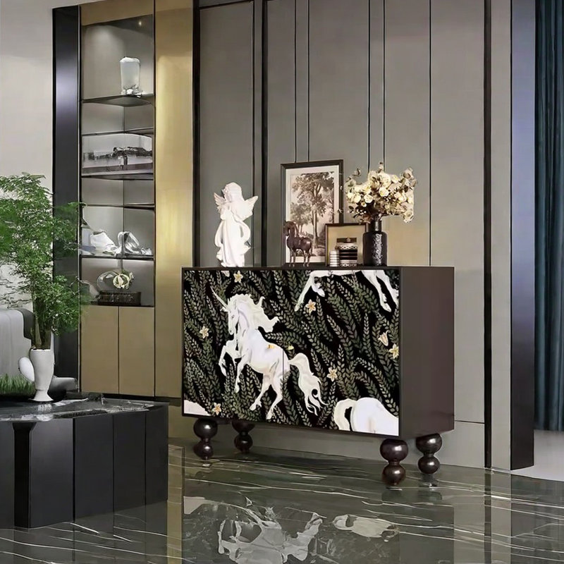 Armoire de rangement élégante au design artistique