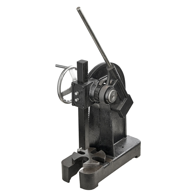 Presse à cliquet 3 tonneaux avec volant, presse à estamper manuelle en fonte pour estampage, pliage et formage