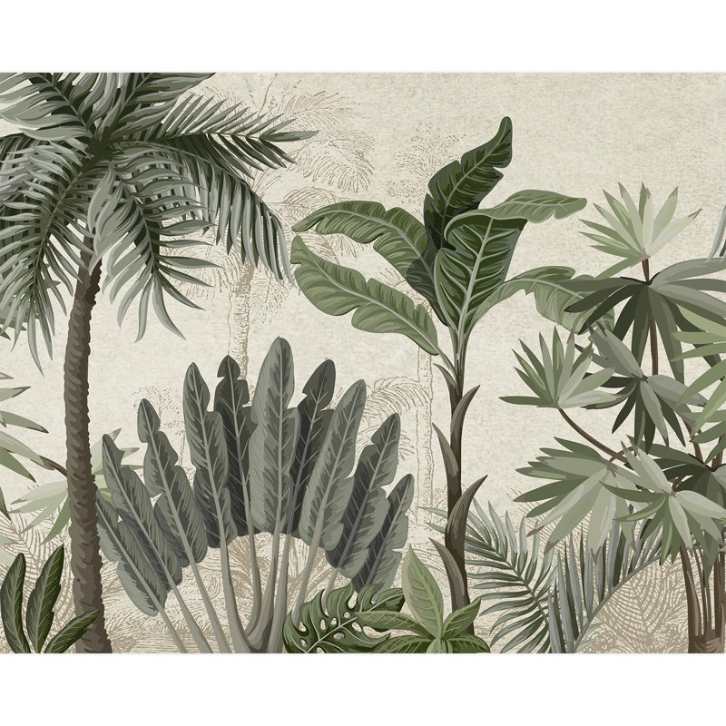 Palmier et fougère Serenity Tropics, L 96 po x l 120 po