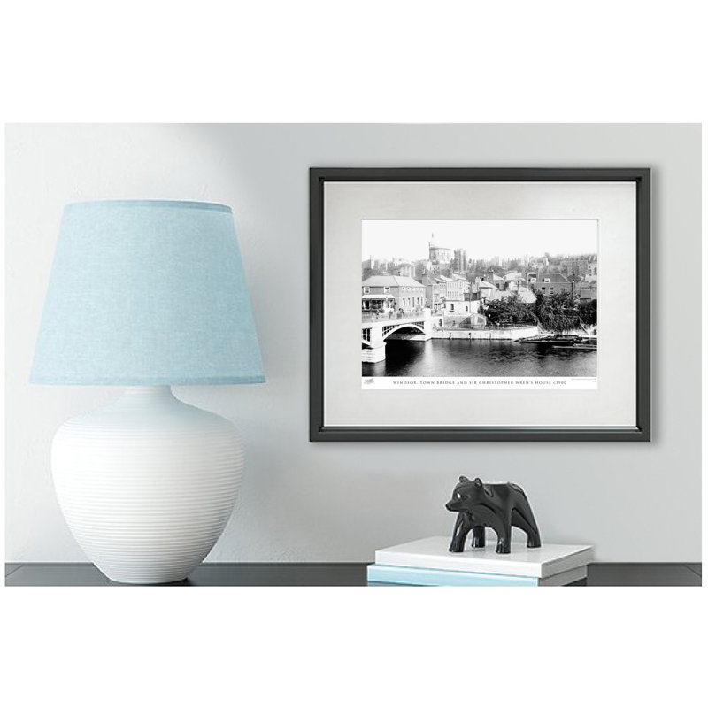 Windsor, Town Bridge and Sir Christopher Wren's House C1900 1 Piece Single Picture Frame Wall Art, 28cm H x 36cm W x 2.3cm D