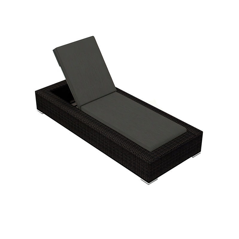 Chaise longue sans accoudoirs avec coussin Suffern, Toile gris anthracite Sunbrella®