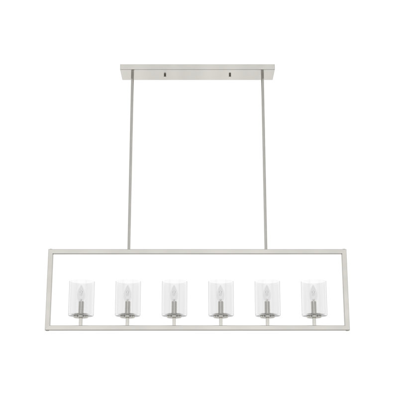 Lustre rectangulaire pour îlot de cuisine à 6 lumières Kerrison