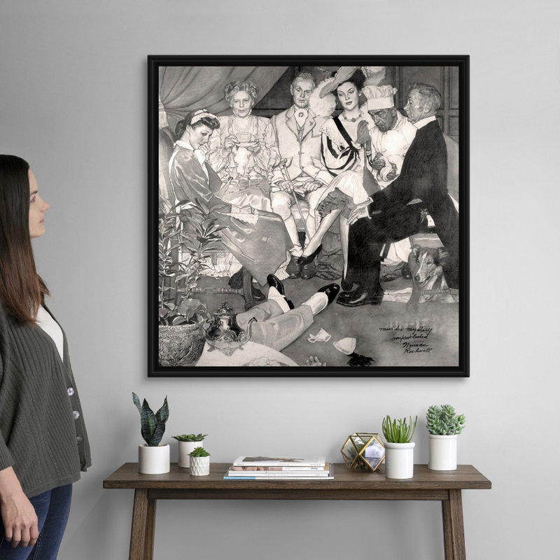 Murder Mystery, art mural sur toile, Cadre flottant noir, H 38 po x l 38 po x P 1,75 po