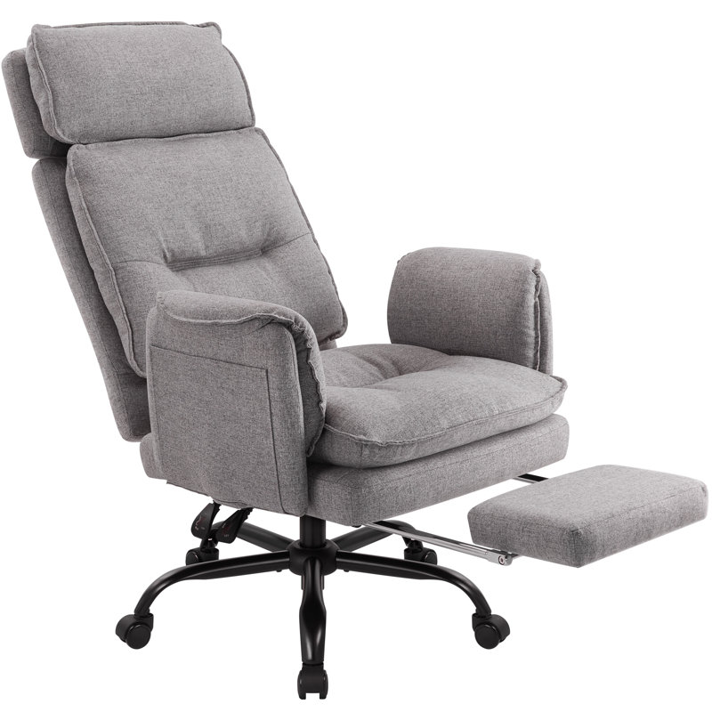 Office Chair with Headrest, Grey