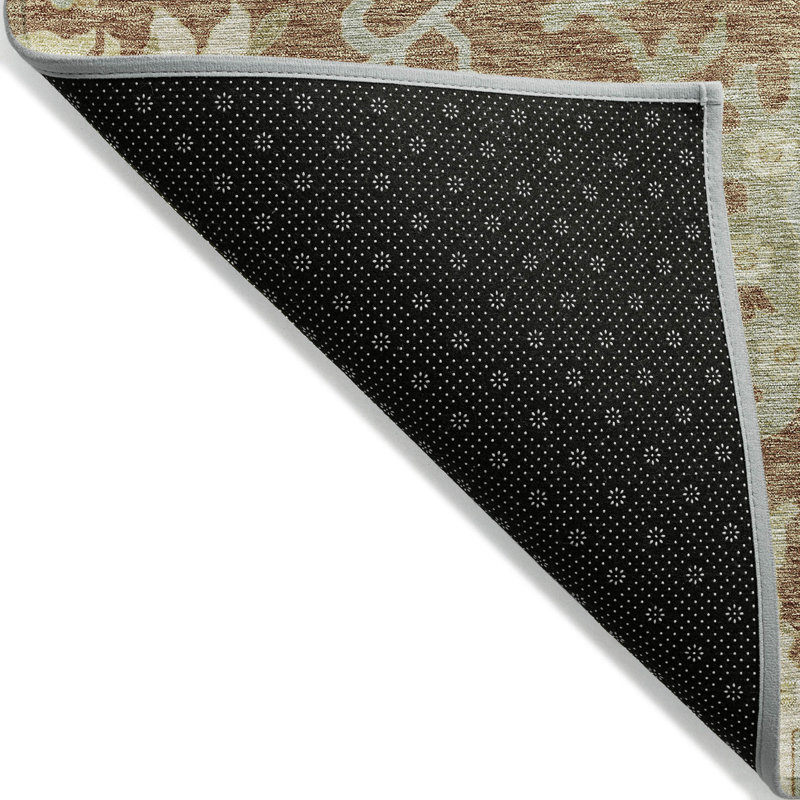 Louis Orange Washable Indoor-Outdoor Rug - , 9' x 12'