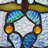 22"H Mayers Victorian Pieced Webbed Heart-Stained Glass Panel
