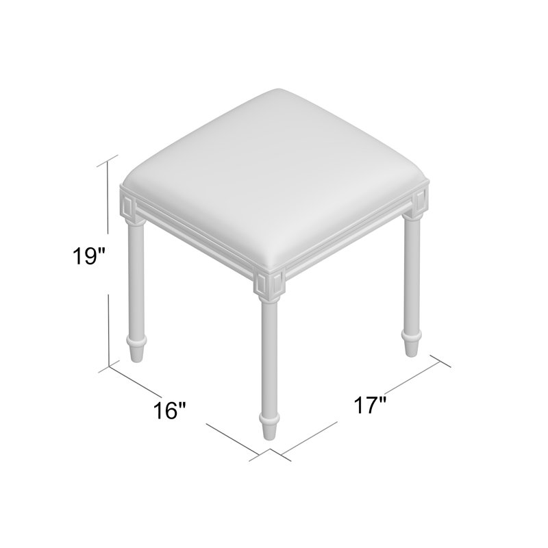 Tabouret de coiffeuse en bois massif Fernon