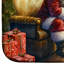 Tapis de vaisselle Bullmastiff and Santa Claus