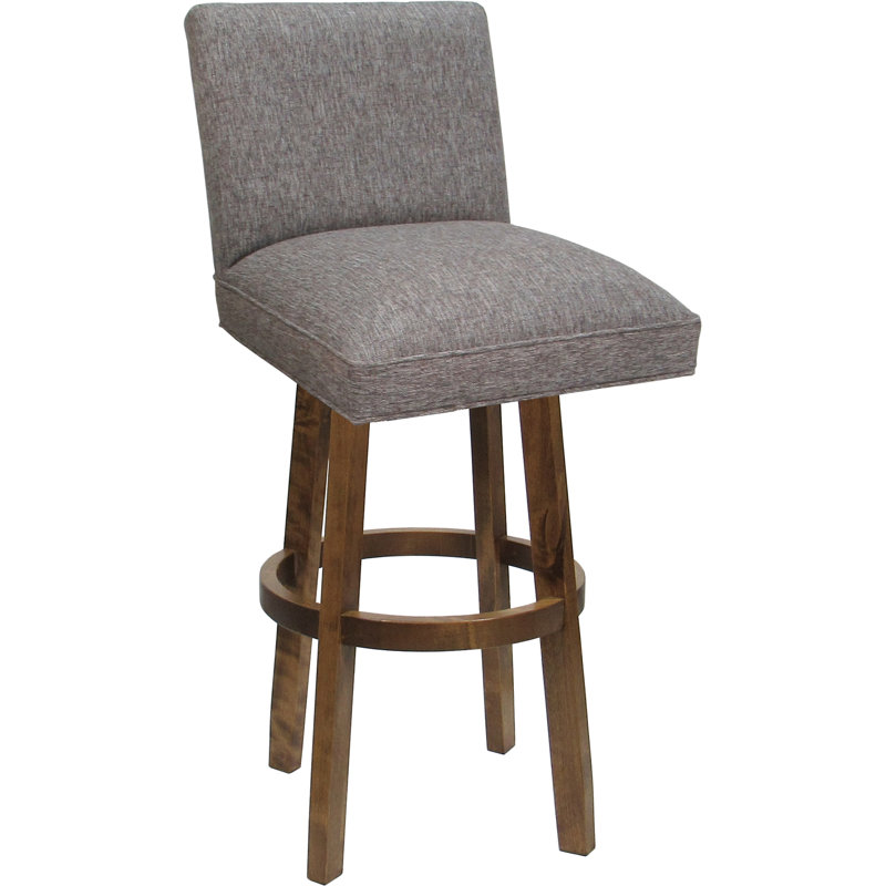 Swivel Wood Stool, Mojave Gray Seat/Mocha Base, Bar Stool (30” Seat Height)