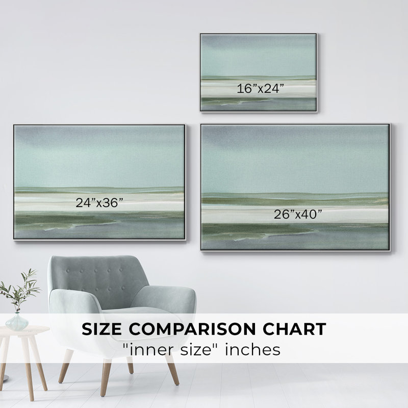 Toile encadrée de qualité supérieure Aqua Reflections I - prête à être accrochée, H 25 po x l 37 po x P 2 po