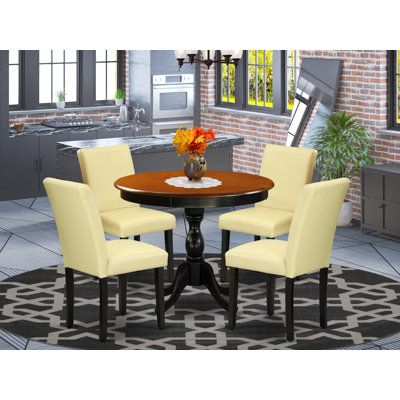 Alyscia 4 - Person Solid Wood Breakfast Nook Dining Set by Lark Manor