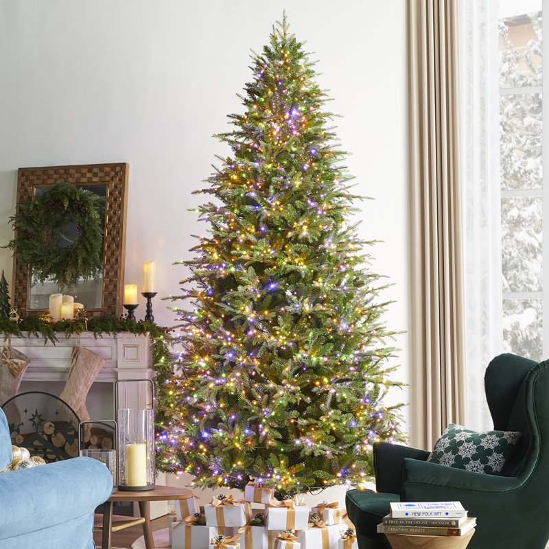 Sapin de Noël artificiel vert avec lumières Leilonie, 9' H